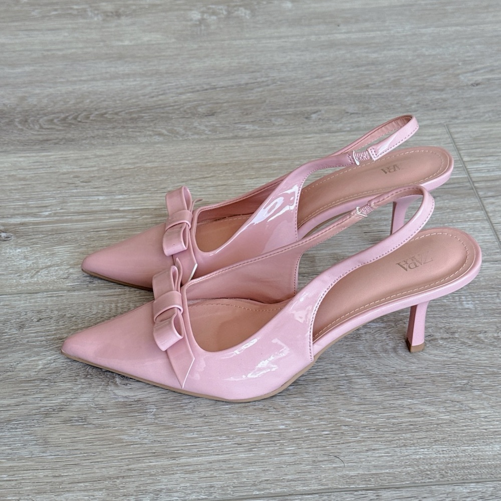 Bow Slingback Kitten Heels pink pastel - Picture 3 of 9